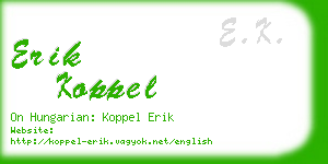 erik koppel business card